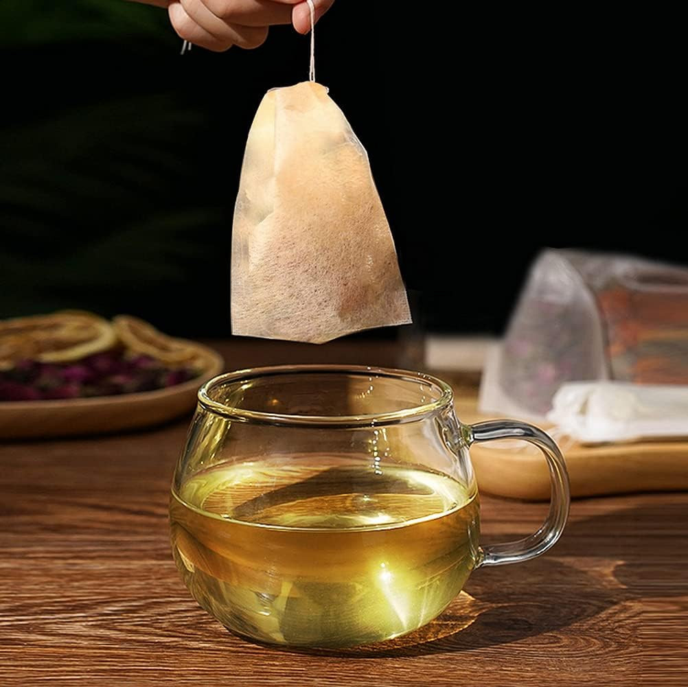 200 Pcs Loose Leaf Tea Bags, Disposable Tea Filter Bags with Drawstring Unbleach