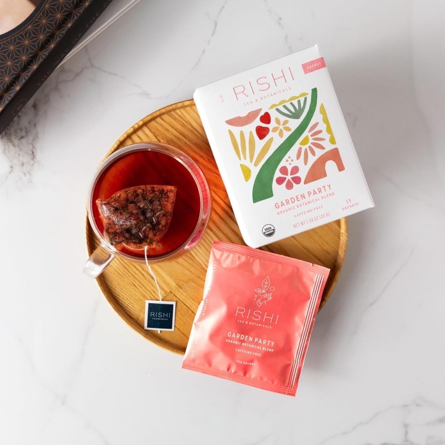 Rishi Tea Garden Party Herbal Tea – Organic, Caffeine Free Sachet Bags, Chamomil