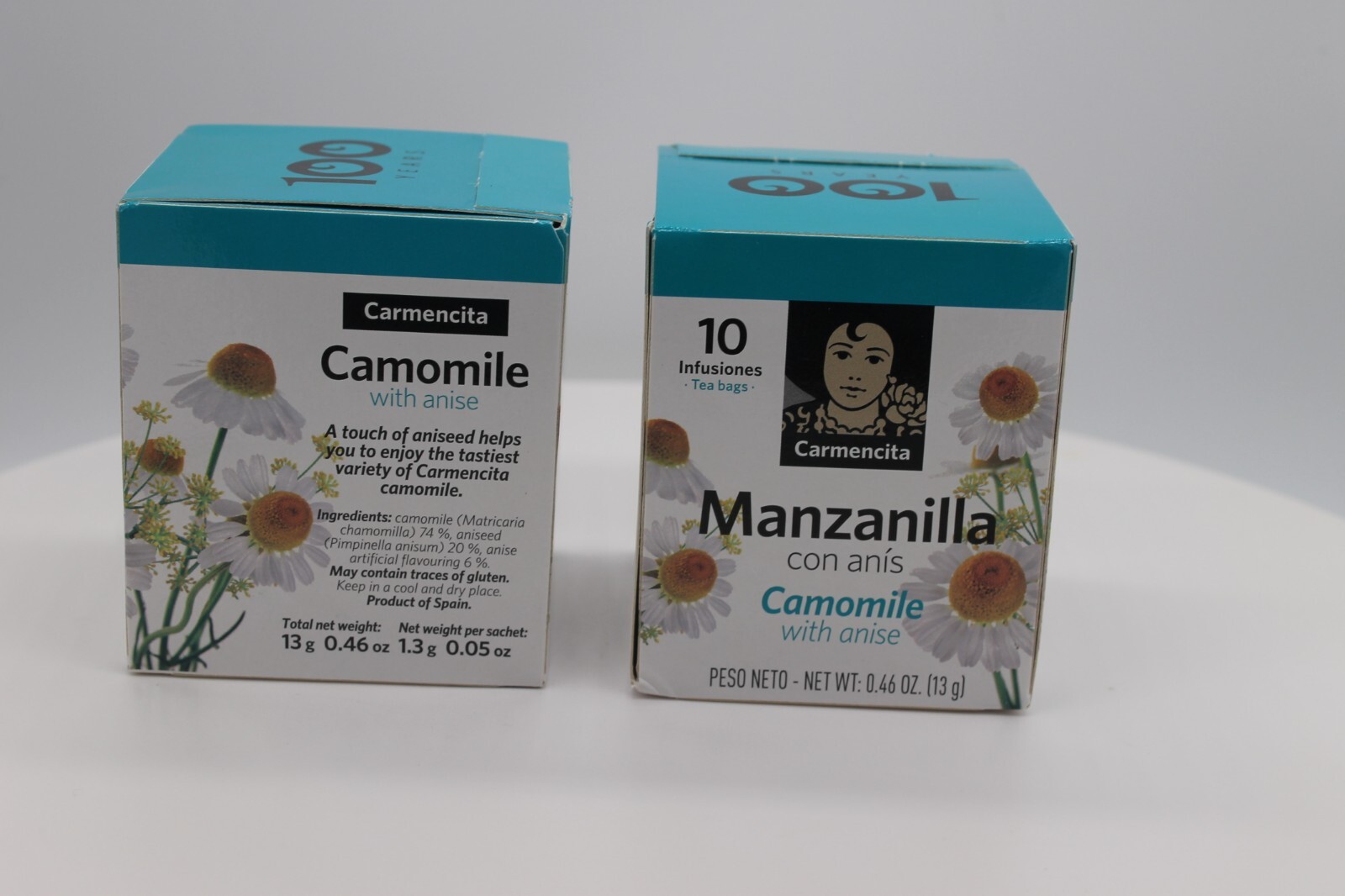 2 Carmencita Camomile Tea. Manzanilla (10 bags/each box ) 13g (0.46oz).