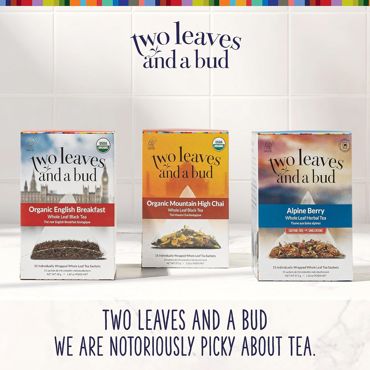 Two Leaves and a Bud Alpine Berry Herbal Tea Bags Caffeine Free, 15 Count