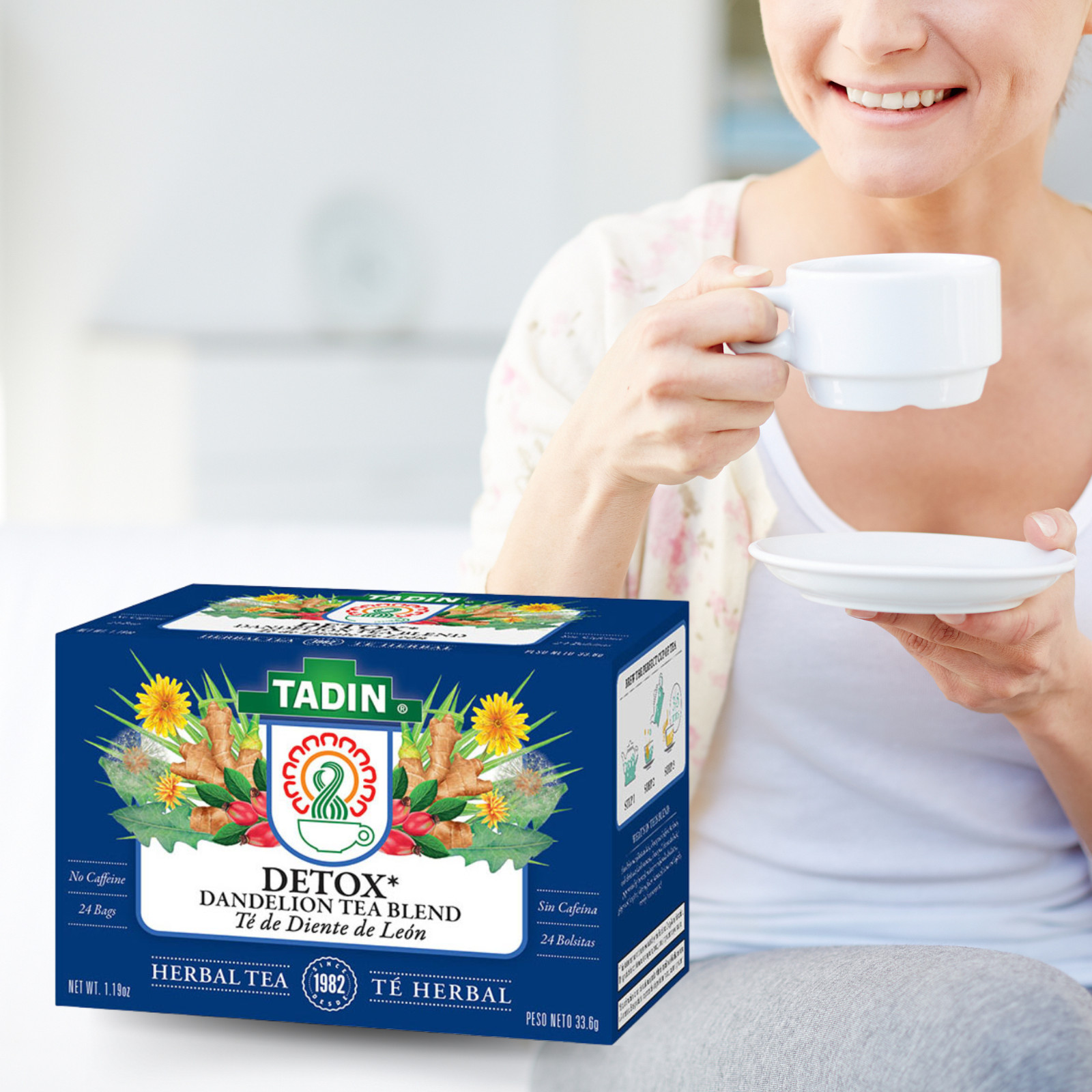 Tadin Dandelion Root Detox Tea Blend 24 Teabags. 1.19 oz (12-Pack)