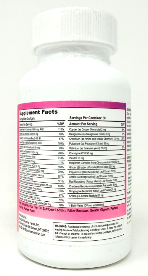 Mountain Meadow Herbs Herbal Vita-Mom Prenatal Vitamin Nursing Moms 120 Softgels