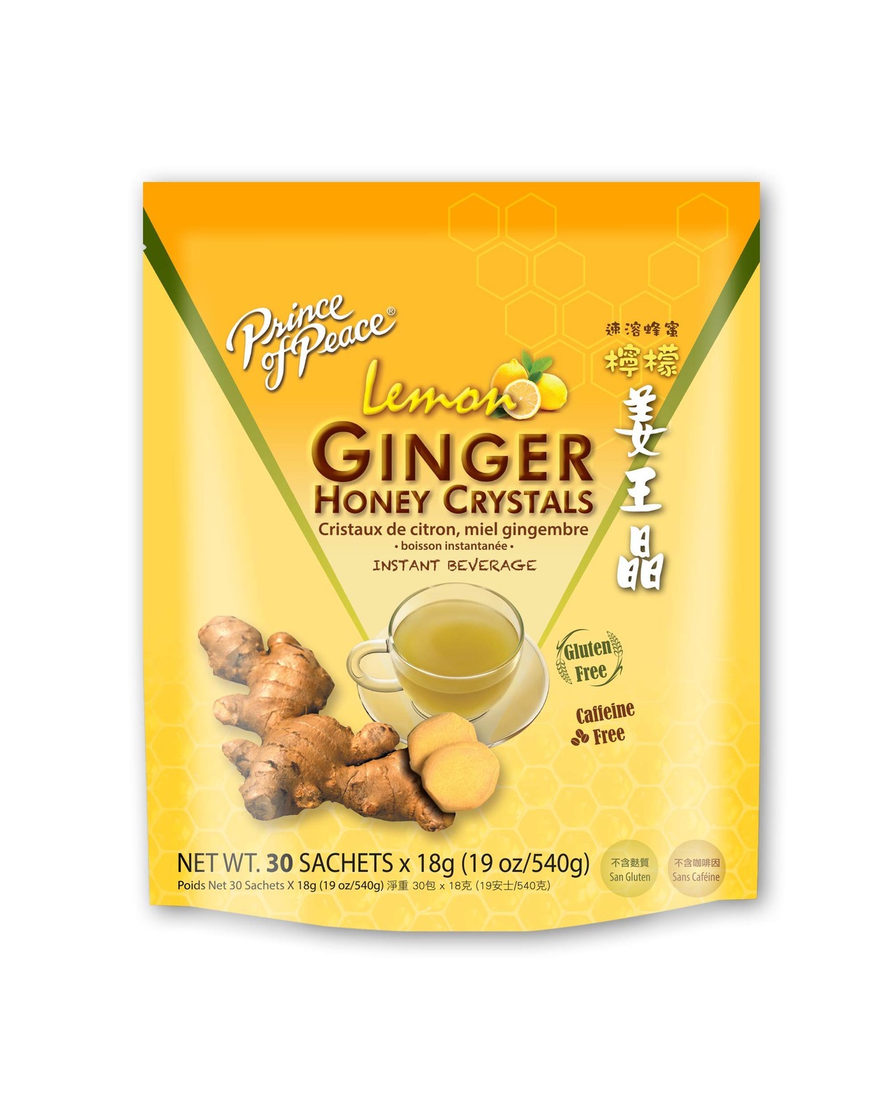 Prince of Peace Instant Lemon Ginger Honey 1 Count (Pack 1),