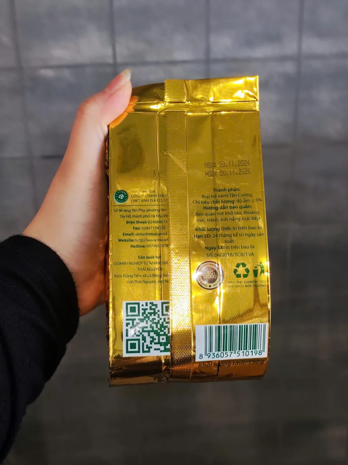 Viet Anh Tea -Tan Cuong Green Tea Bag 150g High Quality Trà Xanh Tân Cương