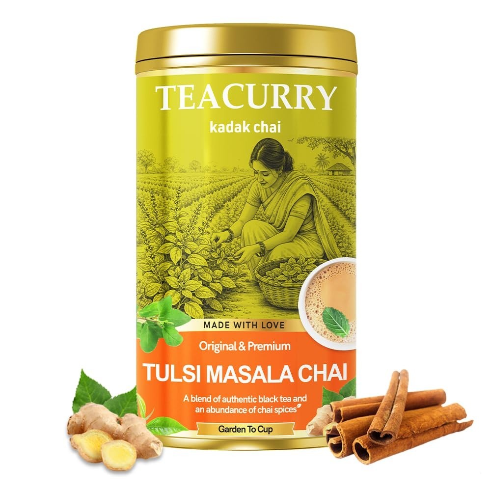 TEACURRY Tulsi Masala Chai (100 Grams, 50 Cups)