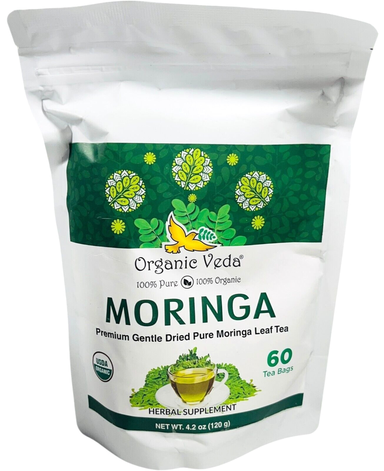 Organic Veda Moringa 60 Tea Bags – Herbal Supplement – EX 03/27