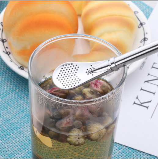 Pro Tea Stainless Steel Drinking Yerba Mate Straw Gourd Bombilla Filter Spoon