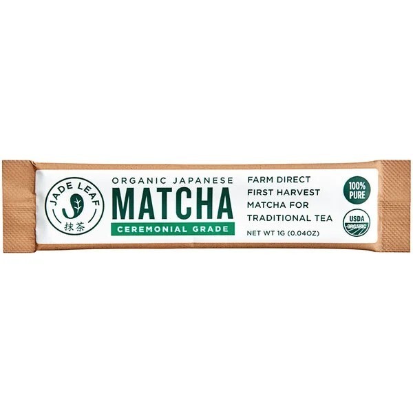 JADE LEAF MATCHA ORGANIC JAPANESE CEREMONIAL GRADE 10 SINGLE SERVE STICK PACKETS