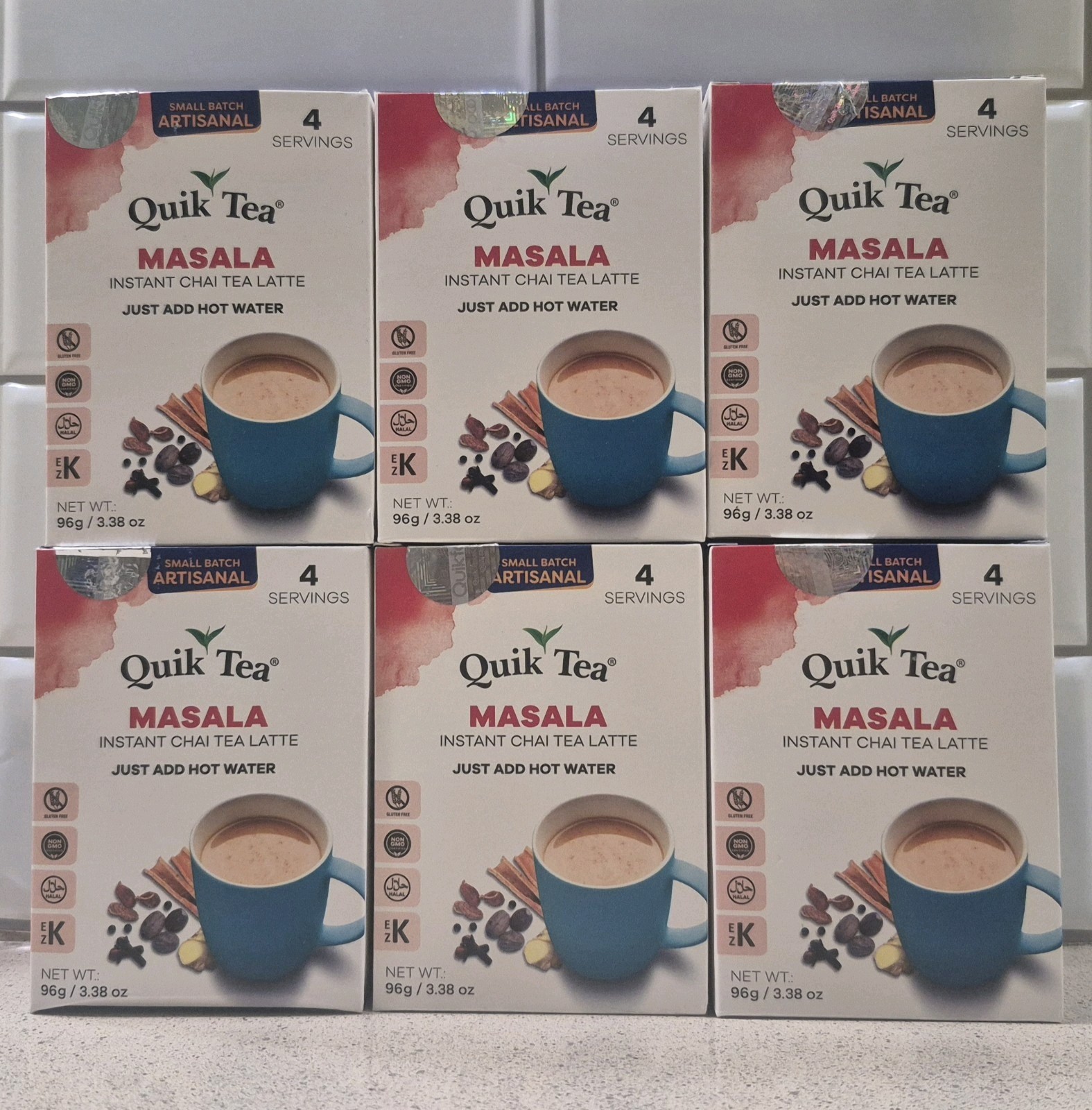 6 Boxes Quik Tea Masala Chai Tea Latte Instant Mix Packets Sealed NEW (24 Packs)
