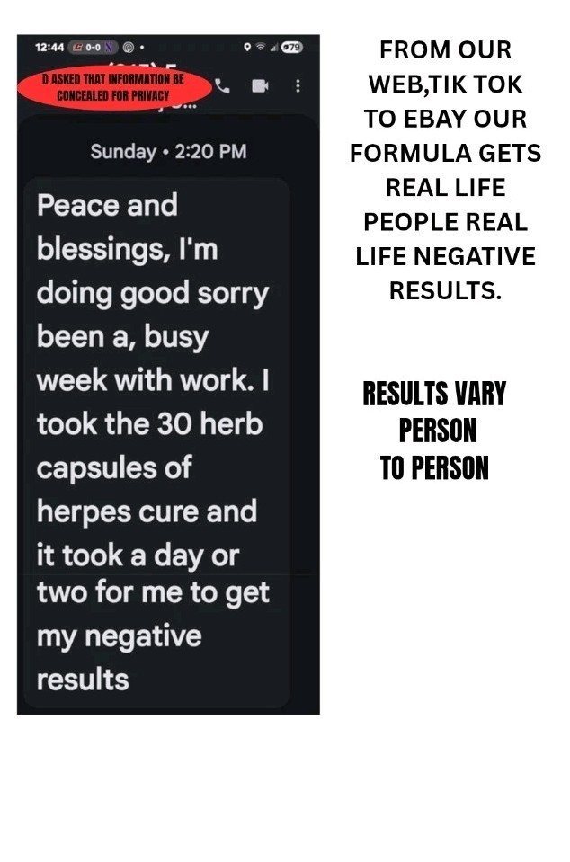 NEW SUPER ADVANCED -GET RESULTS IN 30 DAYS-HERPES RID SYNERGETIC TEA