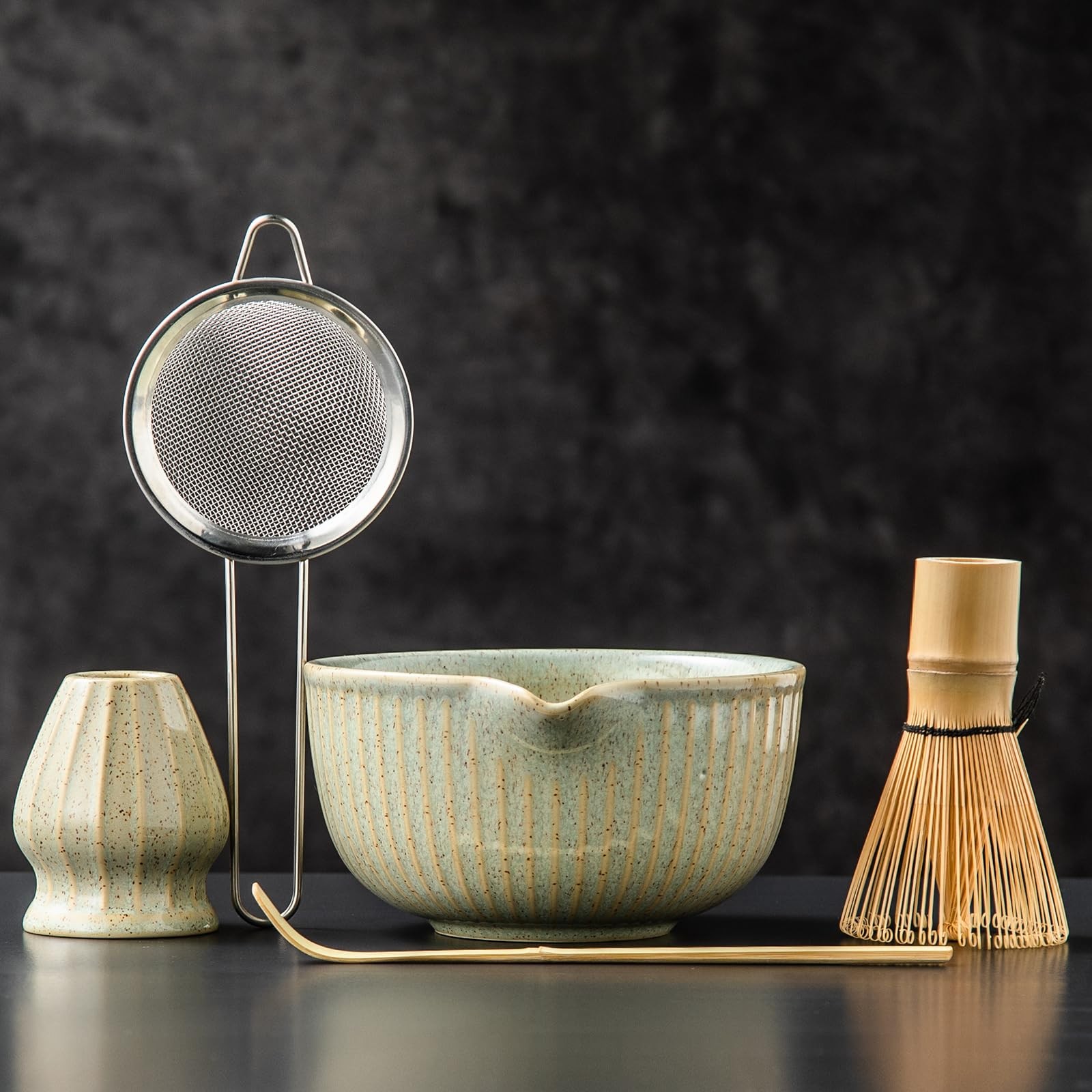 5-Piece Matcha Kit – Complete Matcha Set with Whisk, Bowl with Spout, Scoop, …