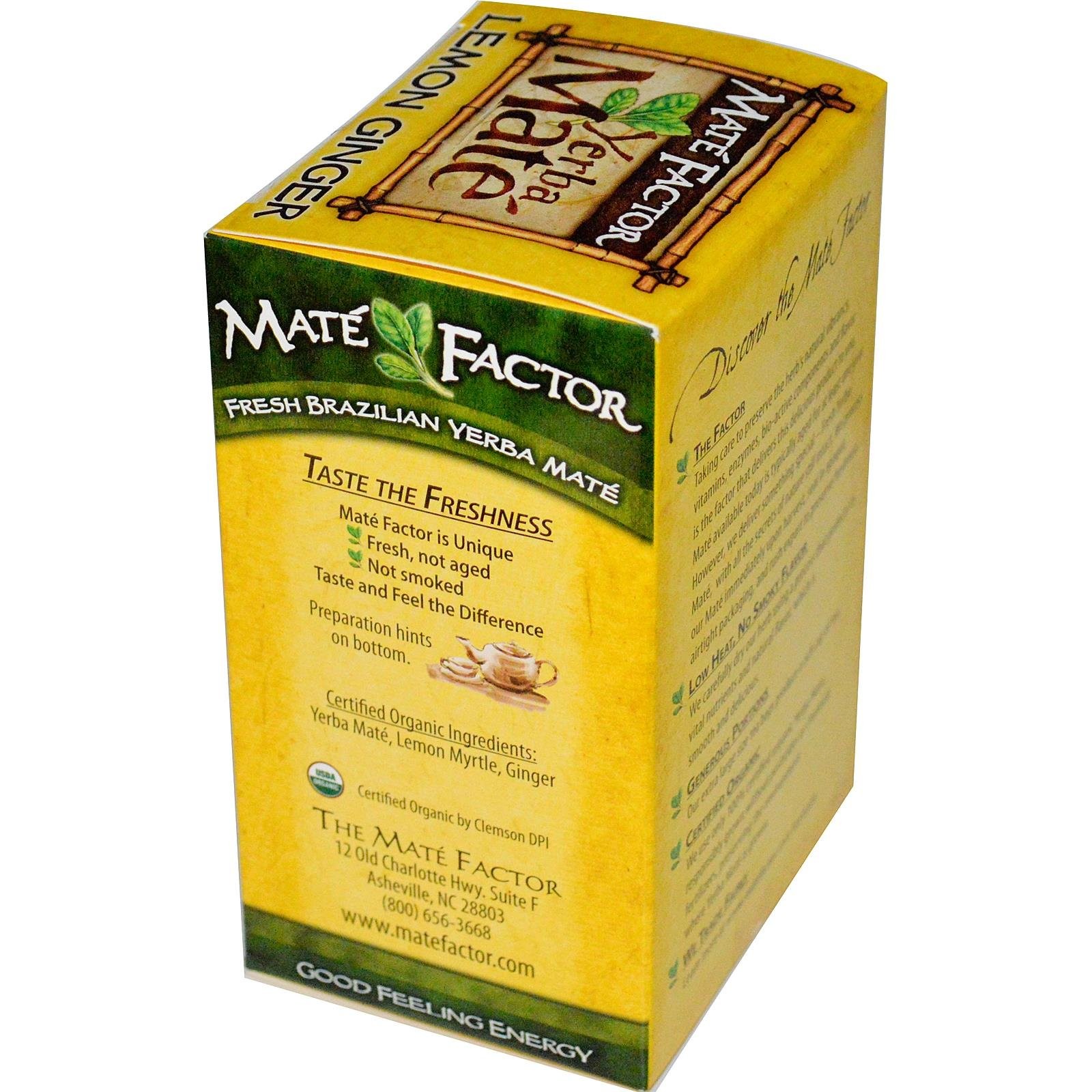 THE MATE FACTOR Lemon Ginger, 20 Count 20 (Pack of 1)