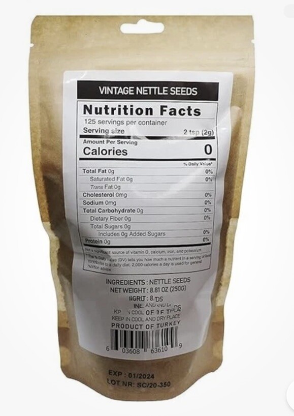 Vintage Nettle Seeds Herbal Treasure of Protein Source Natural Tea 250 gr.