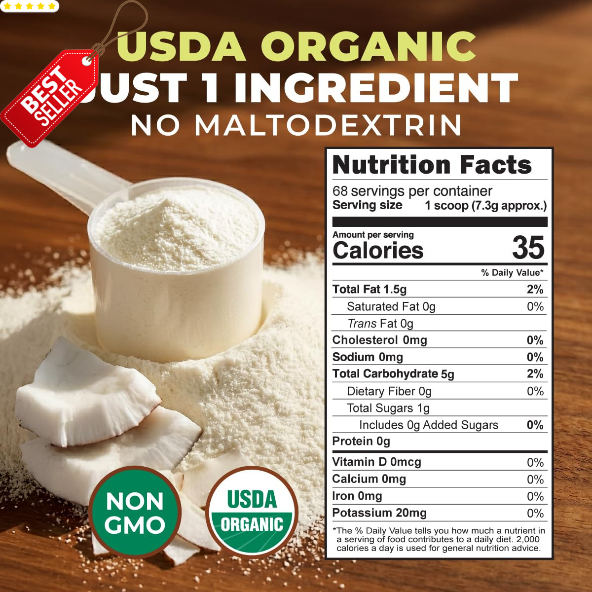 USDA Organic Coconut Milk Powder 17.64 Oz Keto Vegan Dairy Free Creamer – US