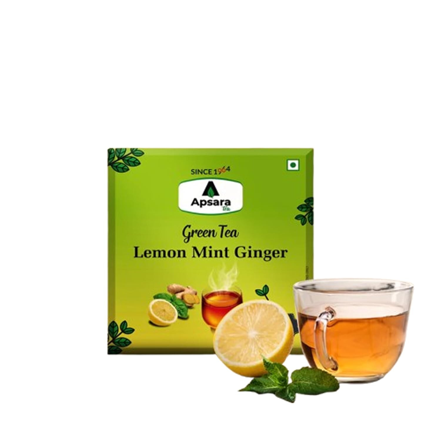 APSARA Lemon Mint Ginger Green Tea All Natural Flavour, 100 Tea Bags, 250 gram