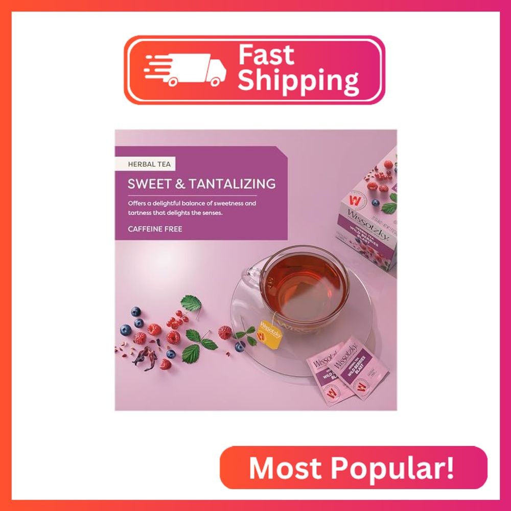 Wissotzky Wildberry Blast Herbal Tea (20 Tea Bags) | Berry Blend | Caffeine Free