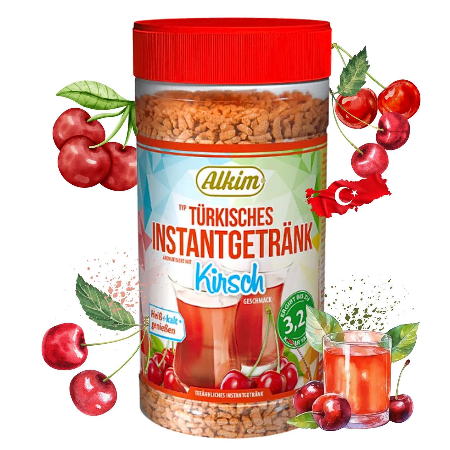 King George Tea Instant Drink: TURKISH CHERRY -HOT or COLD 400g FREE SHIPPING