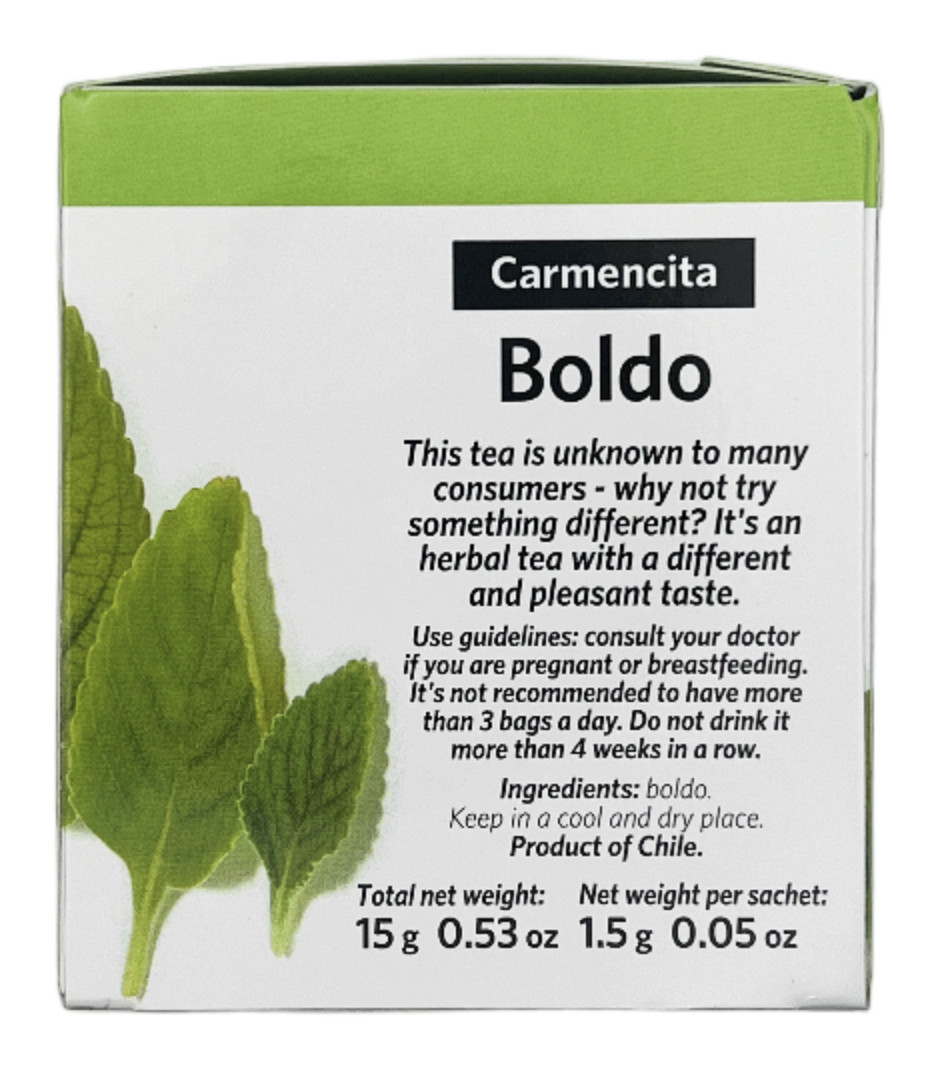 Carmencita Tea Boldo Pack of 3 0.53 oz 30 bags