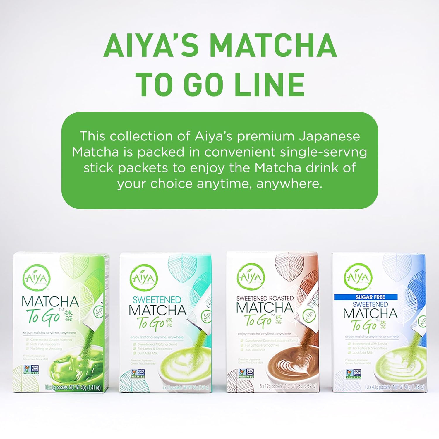 to Go Single Serve Packs – Ceremonial Grade Pure Matcha Green Tea Powder (10 Cou