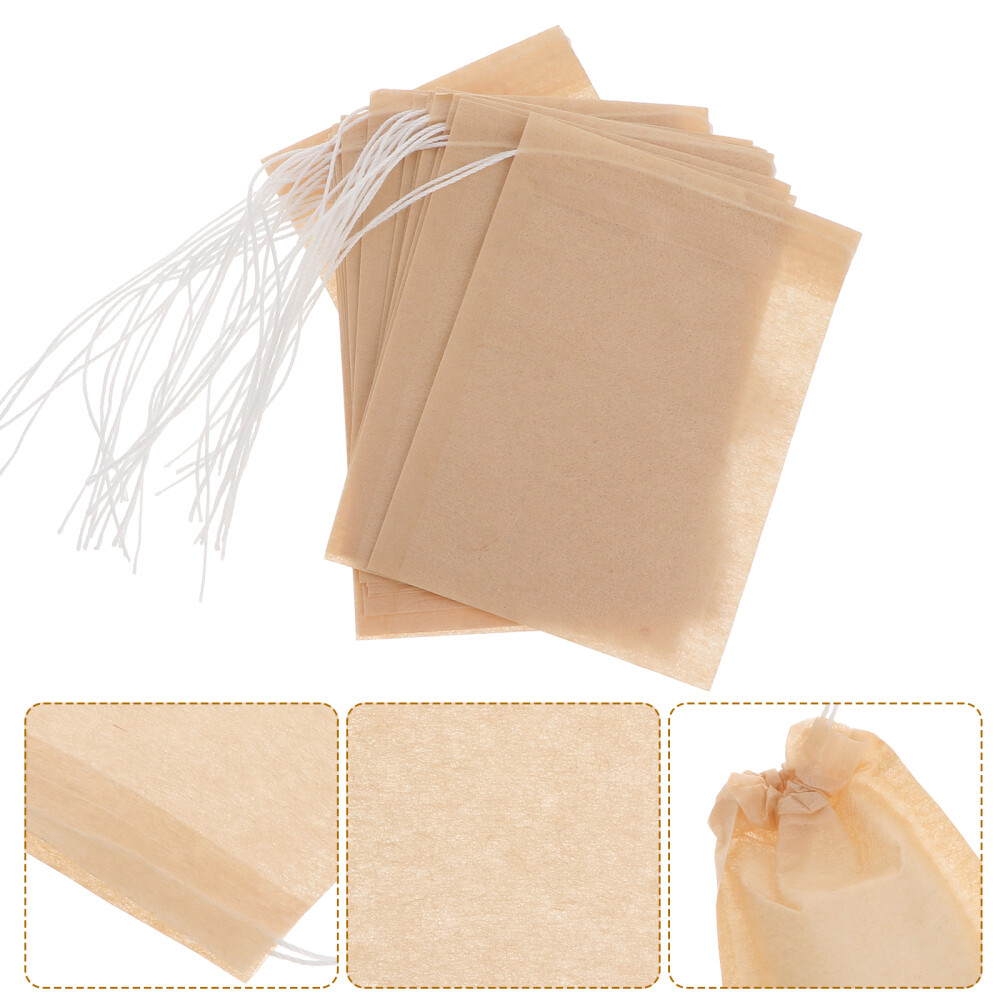 100PCS Drawstring Tea Bag Filter Paper Empty Tea Pouch Bags for Loose Leaf Tea