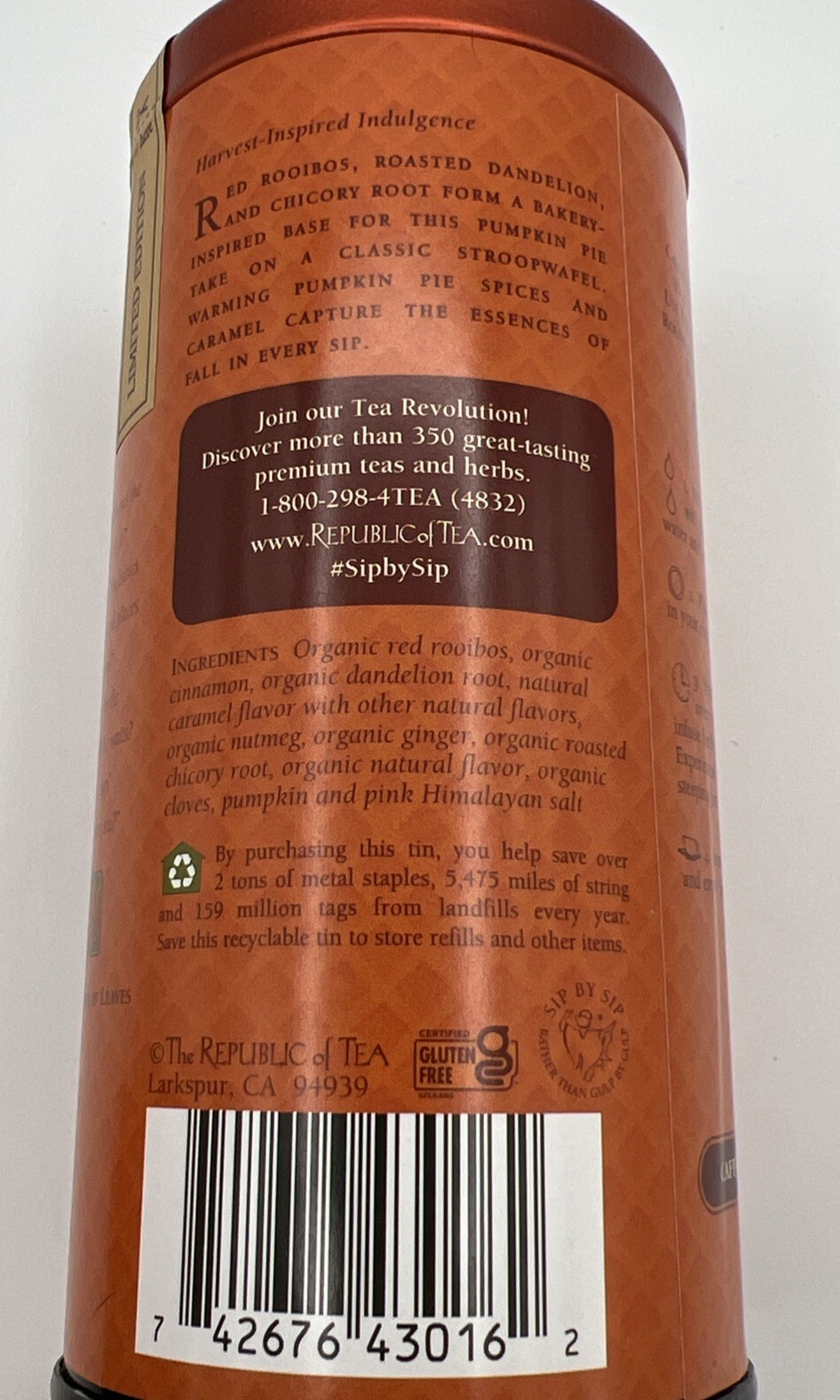 The Republic of Tea Pumpkin Spice Stroopwafel Tea – Limited Edition 36 Count