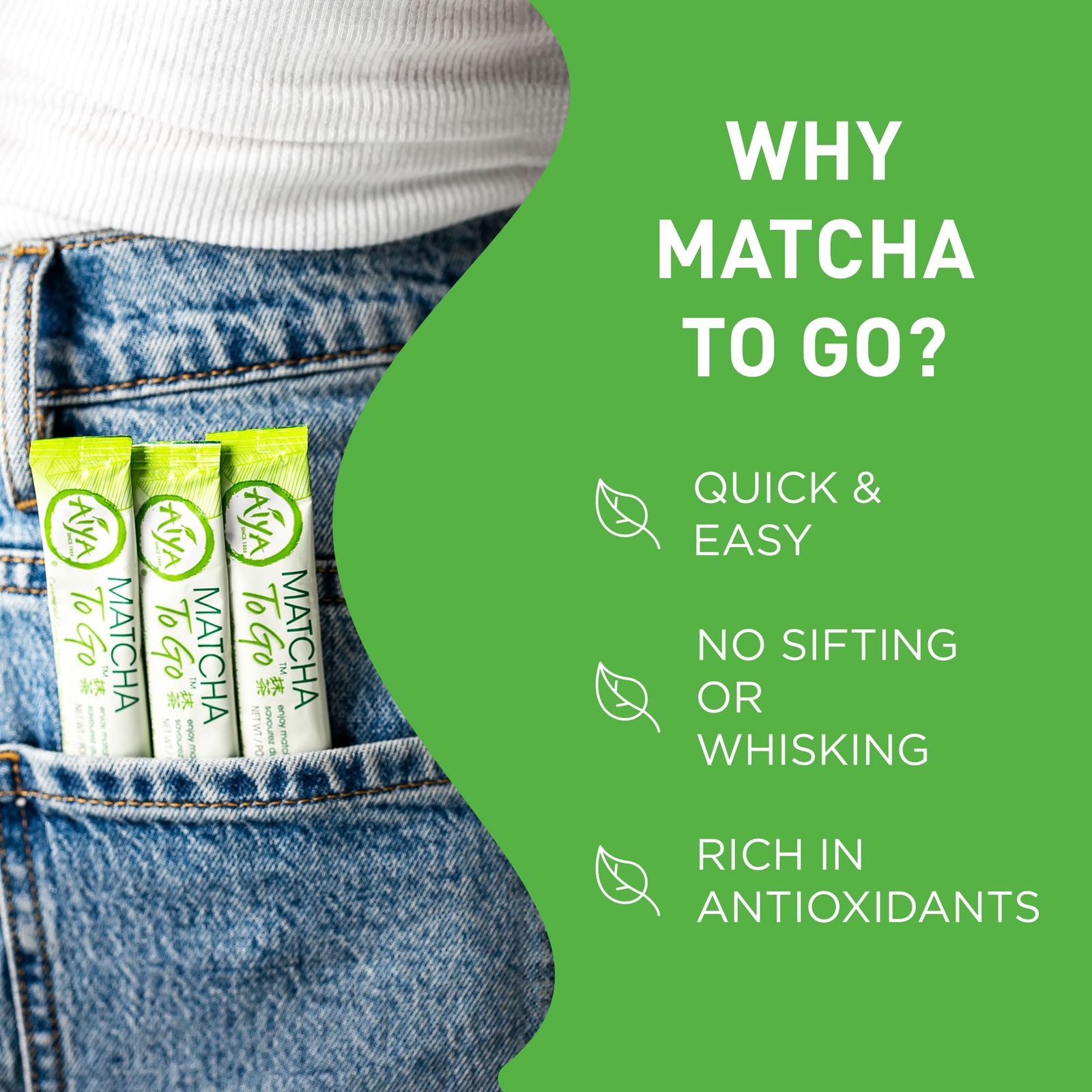 Japanese Matcha Single Serve Sticks Travel Pack Smooth Energy Boost 10 Sticks