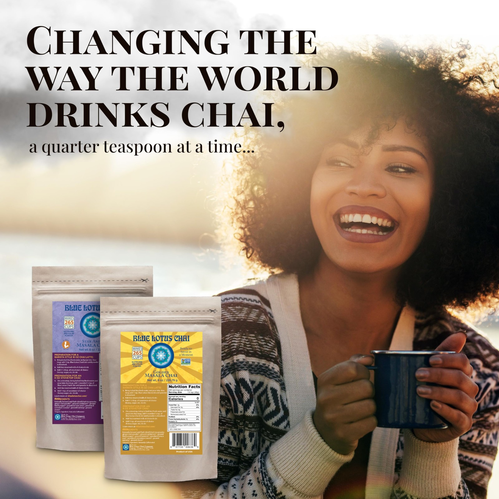 Blue Lotus Chai – Traditional Masala Chai – Makes 265 Cups – Just Add Hot Wat…