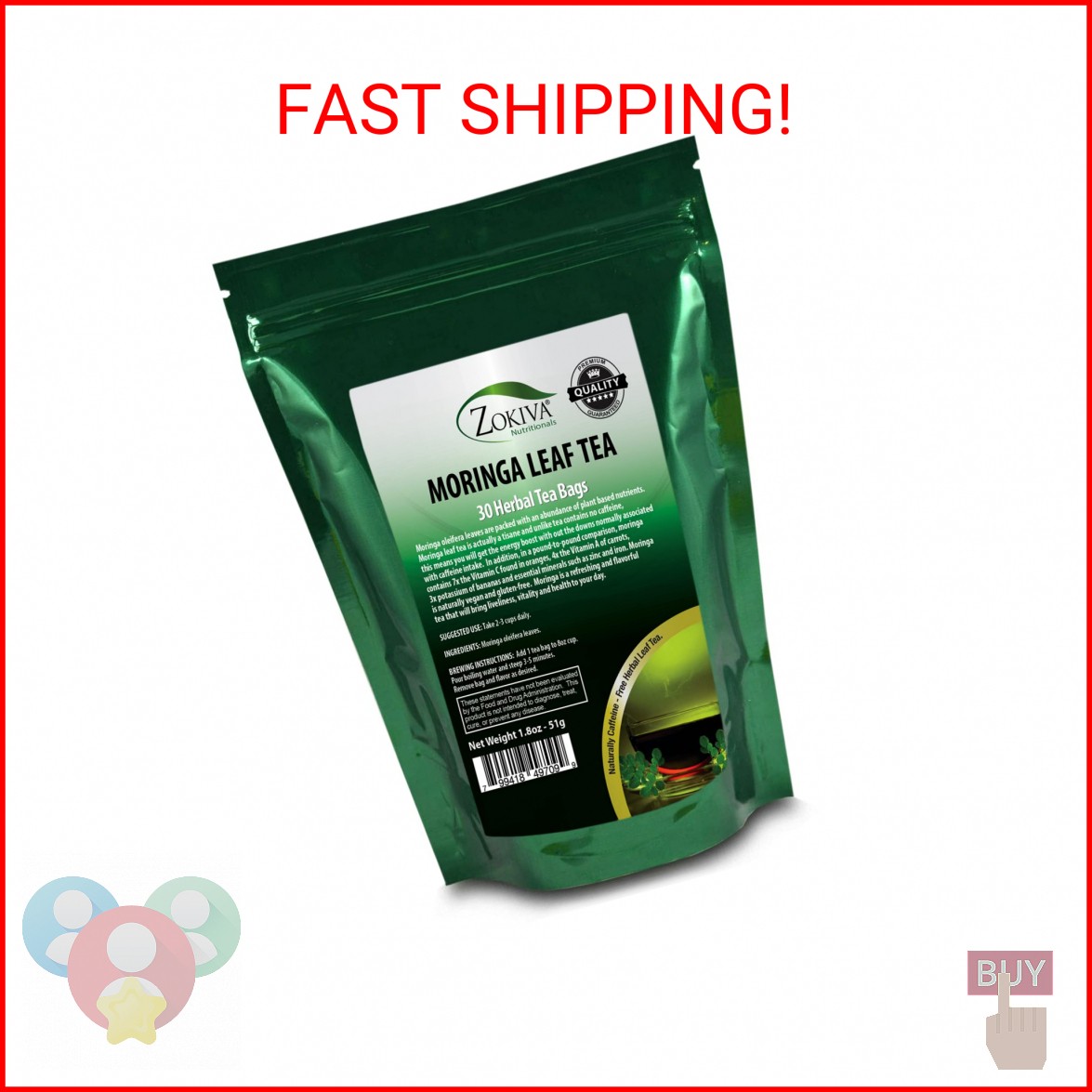 Moringa Tea 30 Organic Tea Bags – A Natural Caffeine-Free Source for Vitamins an