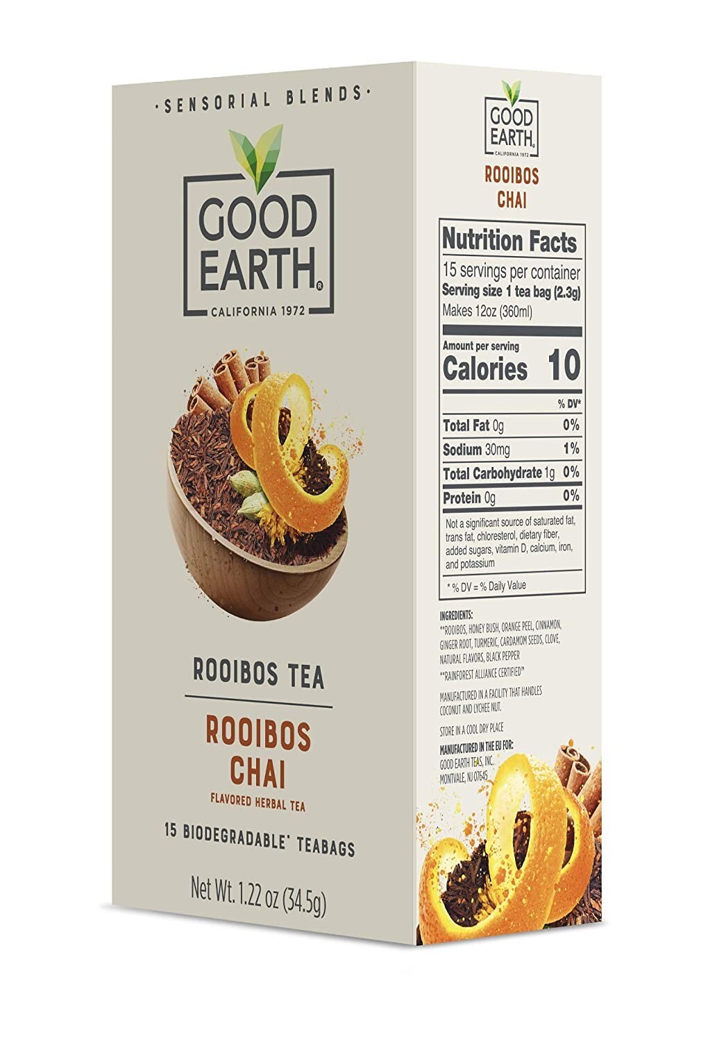 Lot 30 Bag Good Earth Rooibos Chai Warm Brew Tea Instant Father Gift FreeShip