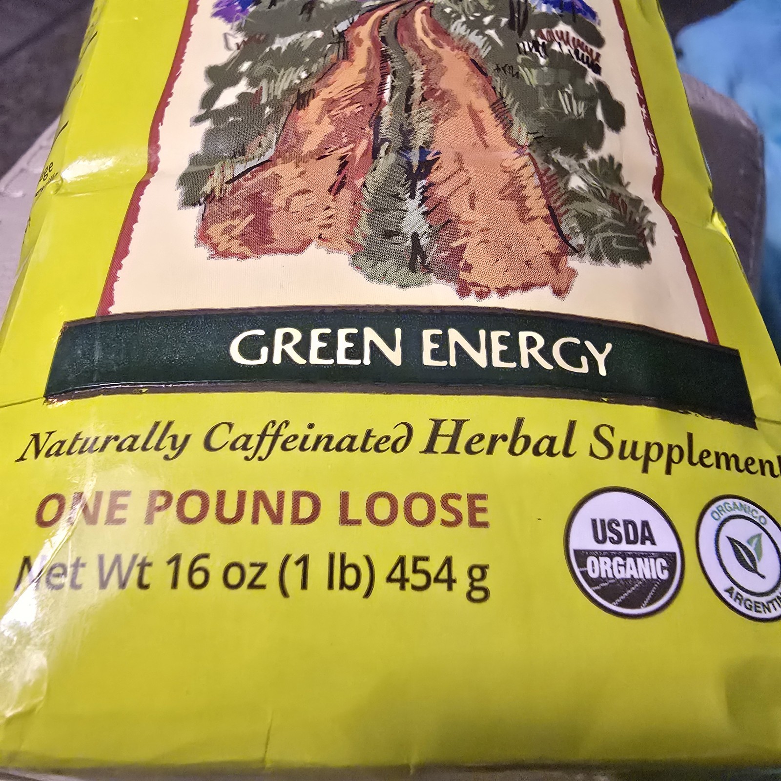 Eco Teas Organic Yerba Mate Green Energy Loose Leaf Tea 1 Lb Exp 2030