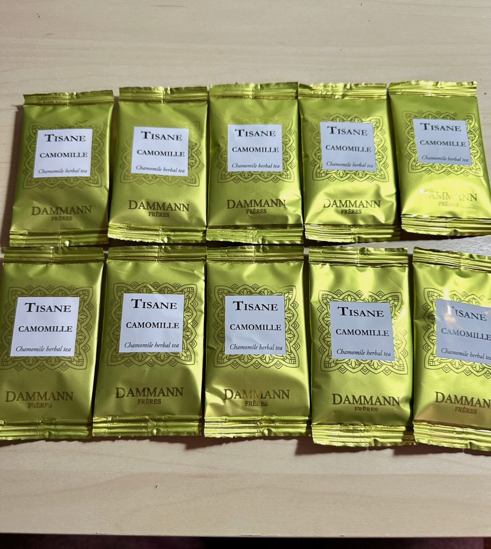DAMMANN FRERES – Chamomile Herbal Tea – 10 Wrapped Crystal Tea Bags (Exp: 2026)