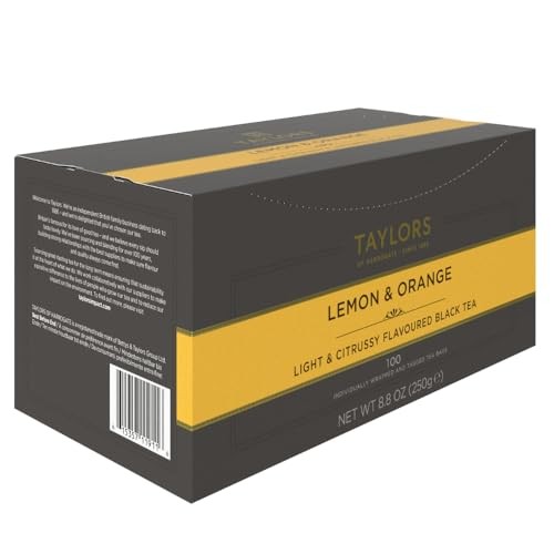 Taylors of Harrogate Lemon & Orange, Black Tea, 100 Count (Pack 1)