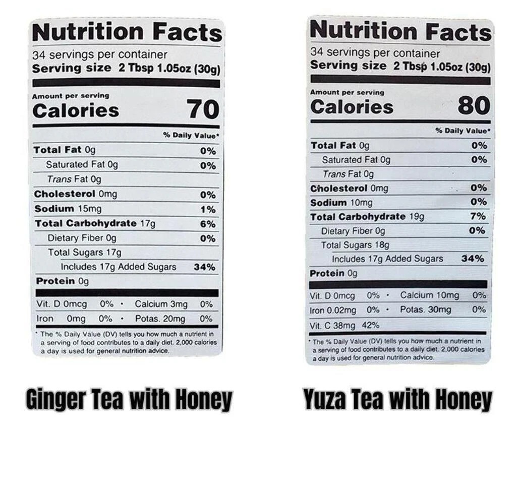 HAIO Ginger Tea with Honey & Yuza Citron Tea with Honey (Combo Pack), 2.2 Pounds