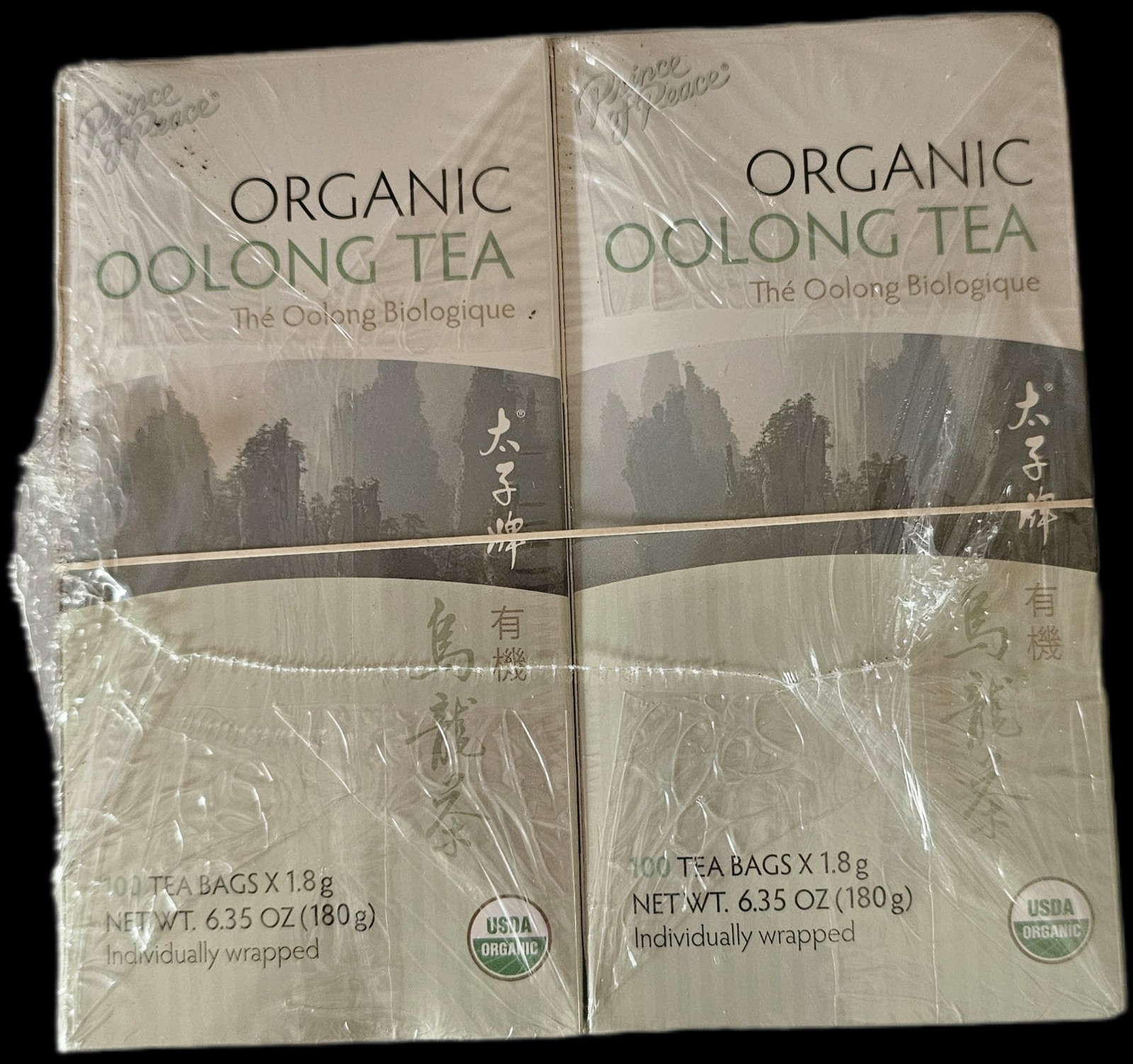 2 Boxes, Prince of Peace 100% Organic Oolong Tea, 6.35 Oz / 180g – 100 Tea Bags