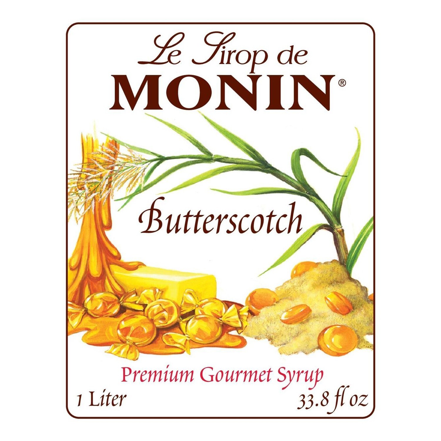 Monin Butterscotch Syrup – Bottle (1L), H-Butterscotch, 1.0L