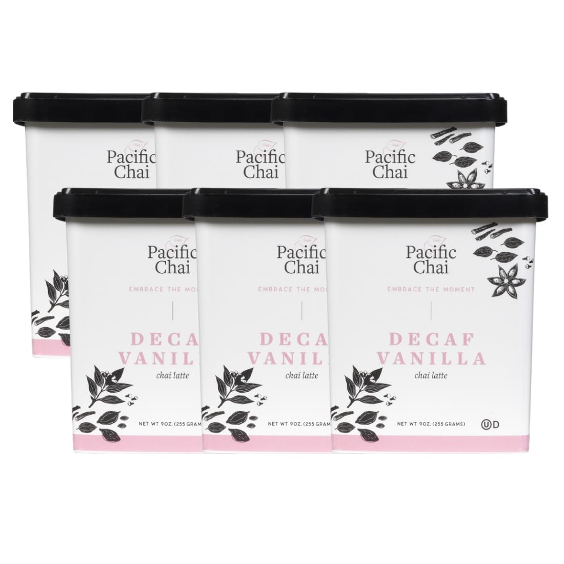 Pacific Chai Coconut Chai Mix 9oz Pack of 6 Creamy Delicious Beverage Mix