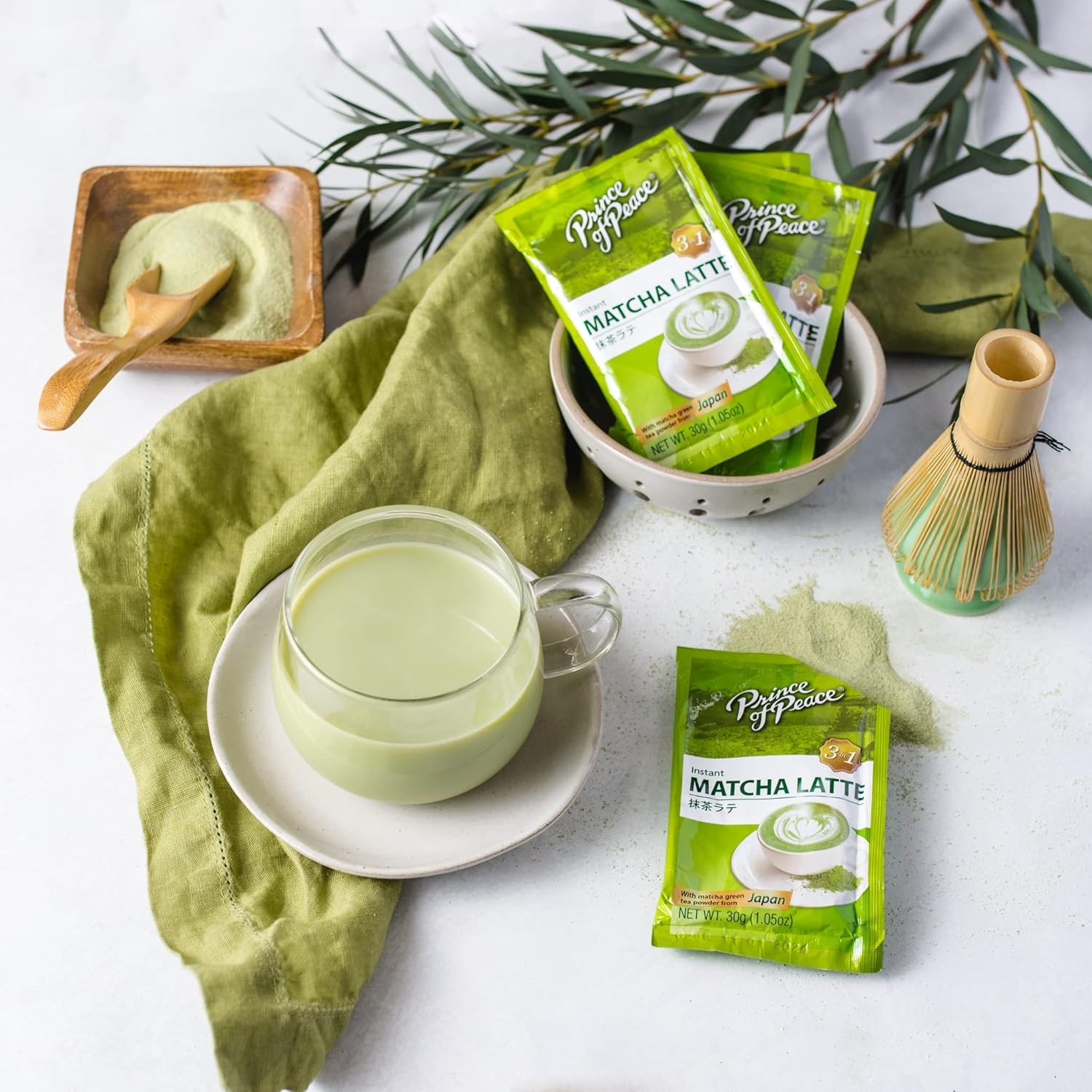 Prince of Peace 3 in 1 Matcha Latte Instant Beverage, 24 12 Count (Pack 1)