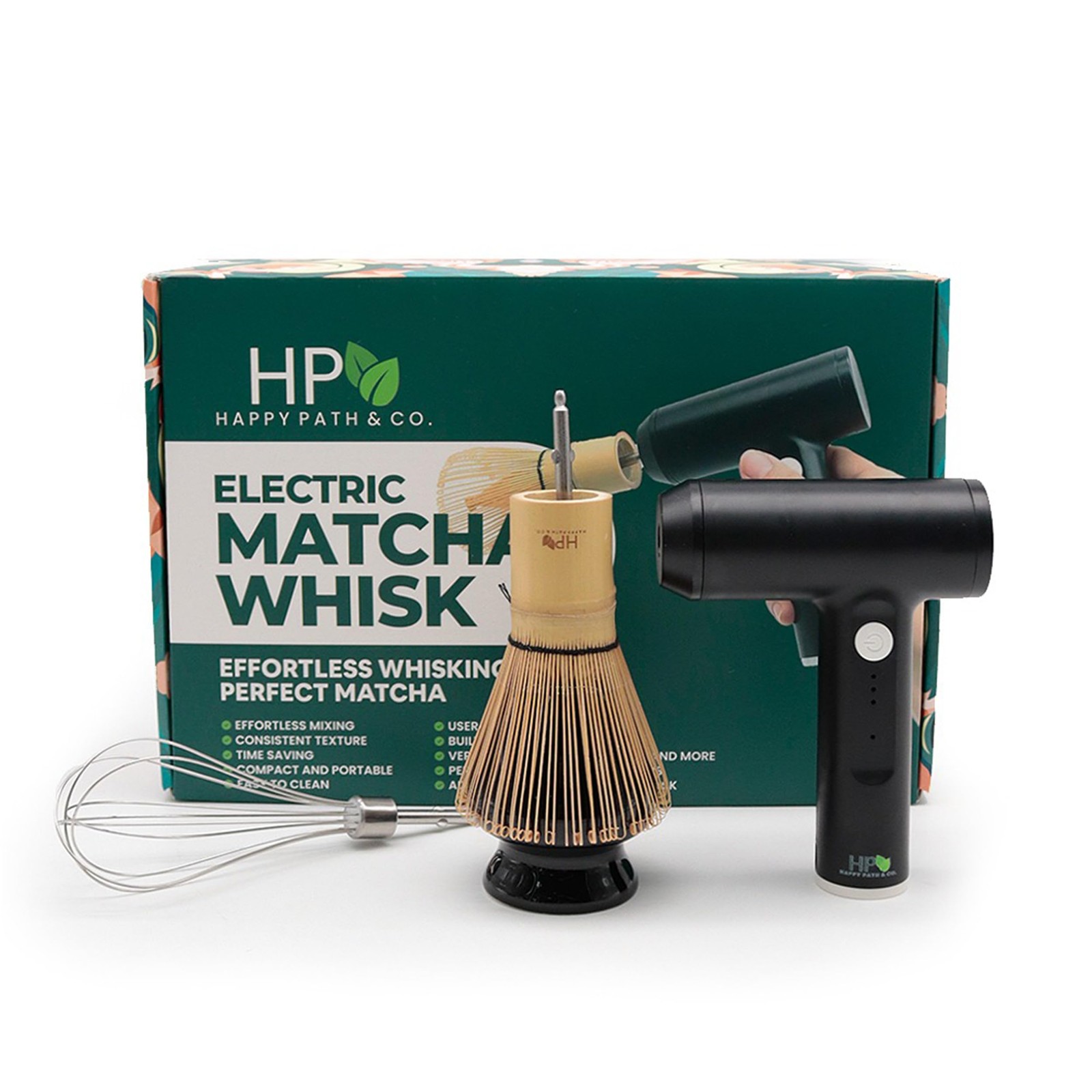 Matcha Electric Whisk Set – Rechargeable Handheld Frother with Whisk and Hold…