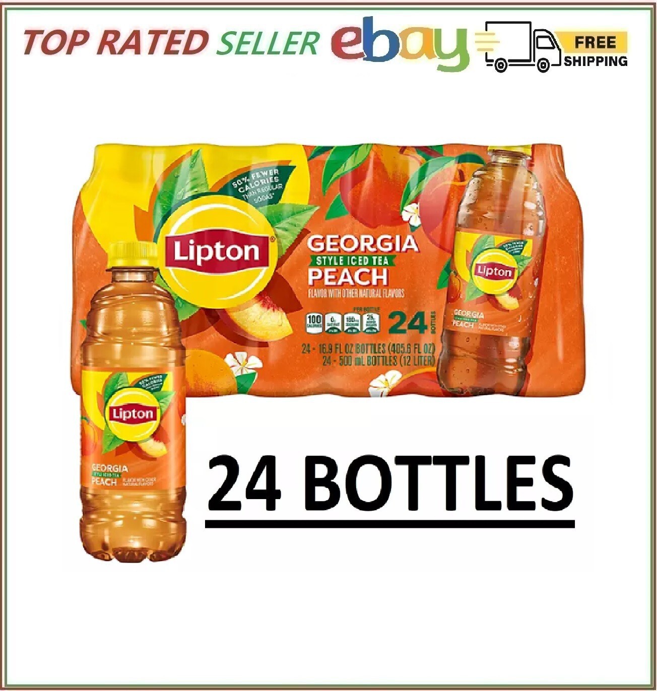 24 BOTTLES – Lipton Peach Iced Tea 16.9 fl oz FRESH!! FAST SHIP!!