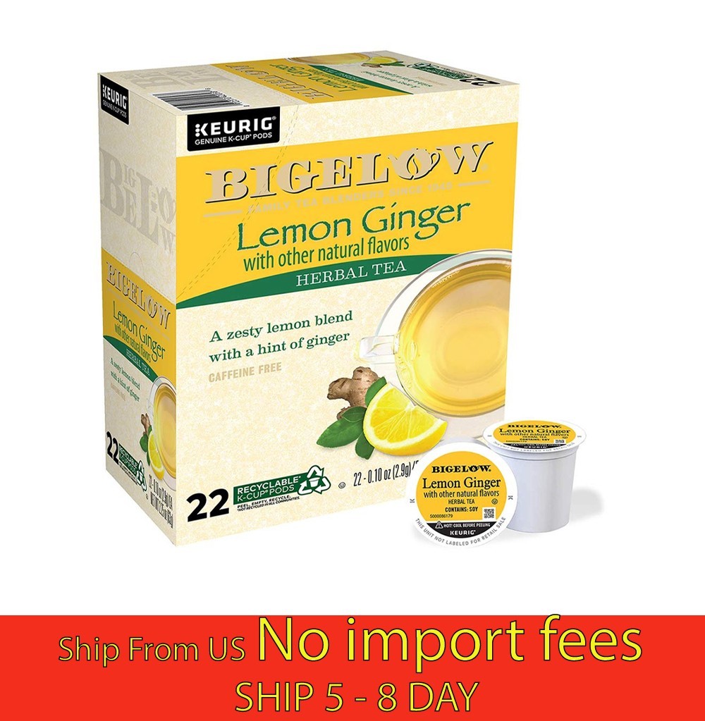 Bigelow Lemon Ginger Tea K Cup Pods 88ct Caffeine Free…(a19.5)