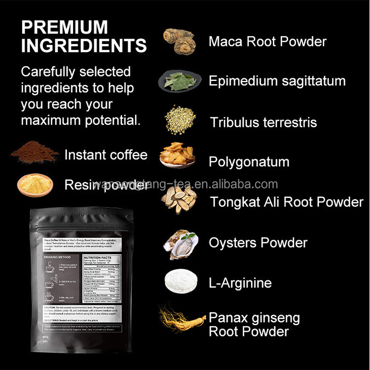 Maca Coffee Chocolate Flavor Herbal Instant Coffee Natural Energy Drink Men