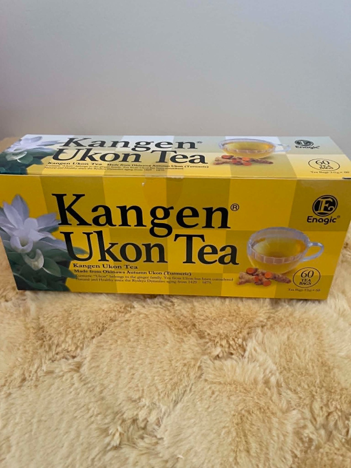 1 Box Kangen Ukon Tea 60 Bags 100% Organic Sealed New,free 1 bar Kangen soap