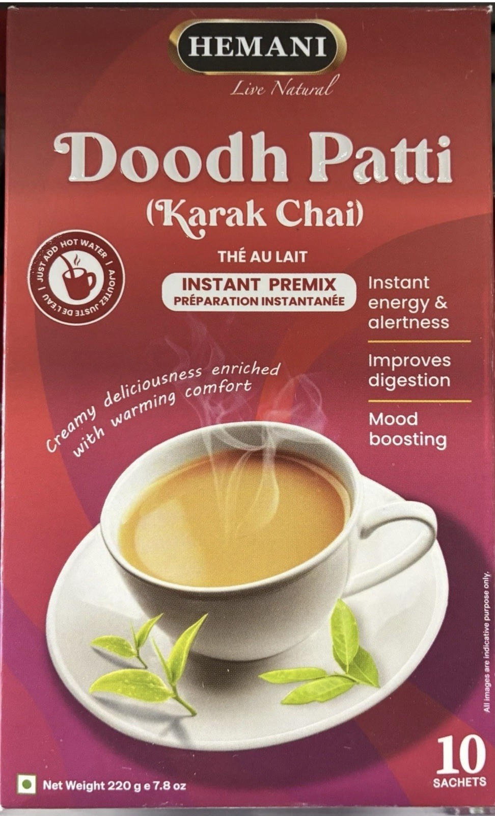 Hemani Instant Tea Doodh Patti Karak Chai 220g | Halal