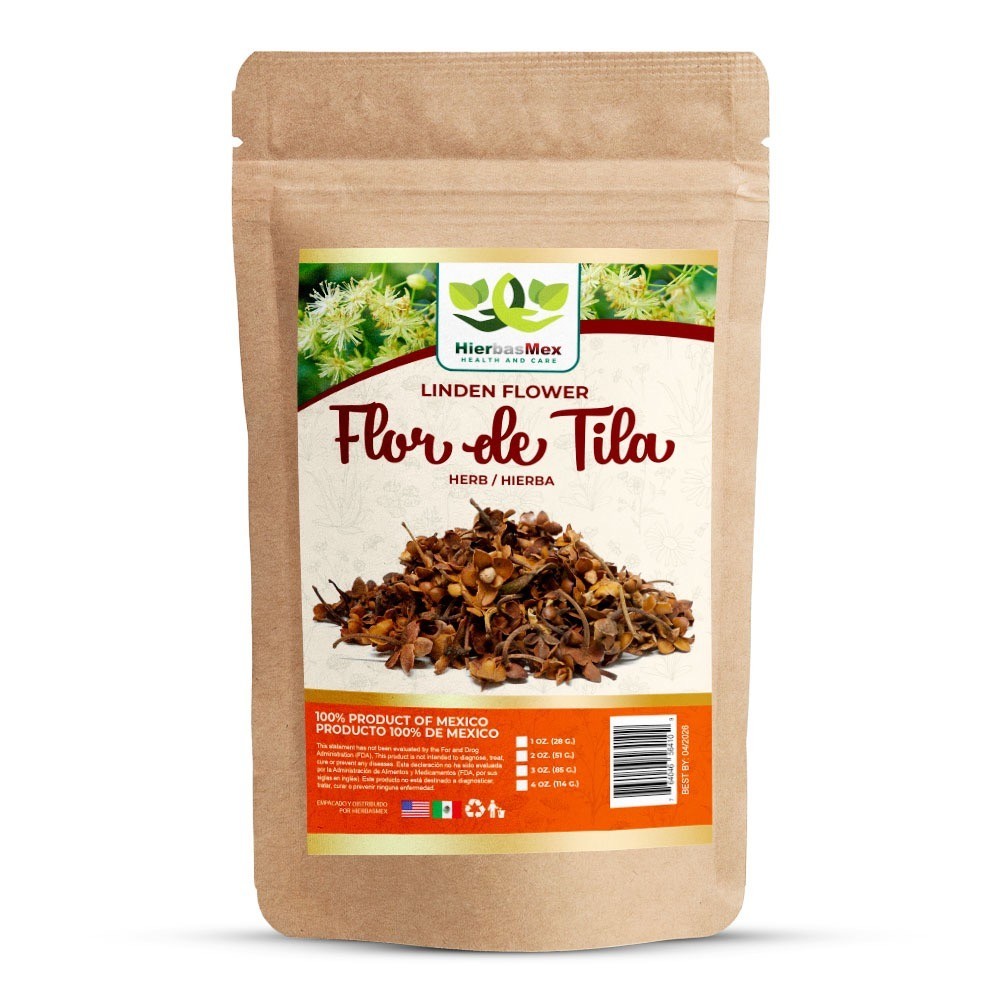 Flor de Tila Te Herbal 4 Oz., Linden Flower Herbal Tea 4 oz.-113g HierbasMex