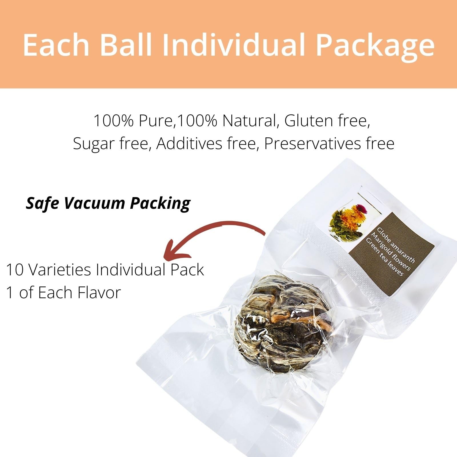 Blooming Tea Gift Set, 10 Unique Varieties Flowering Balls, VitalForest