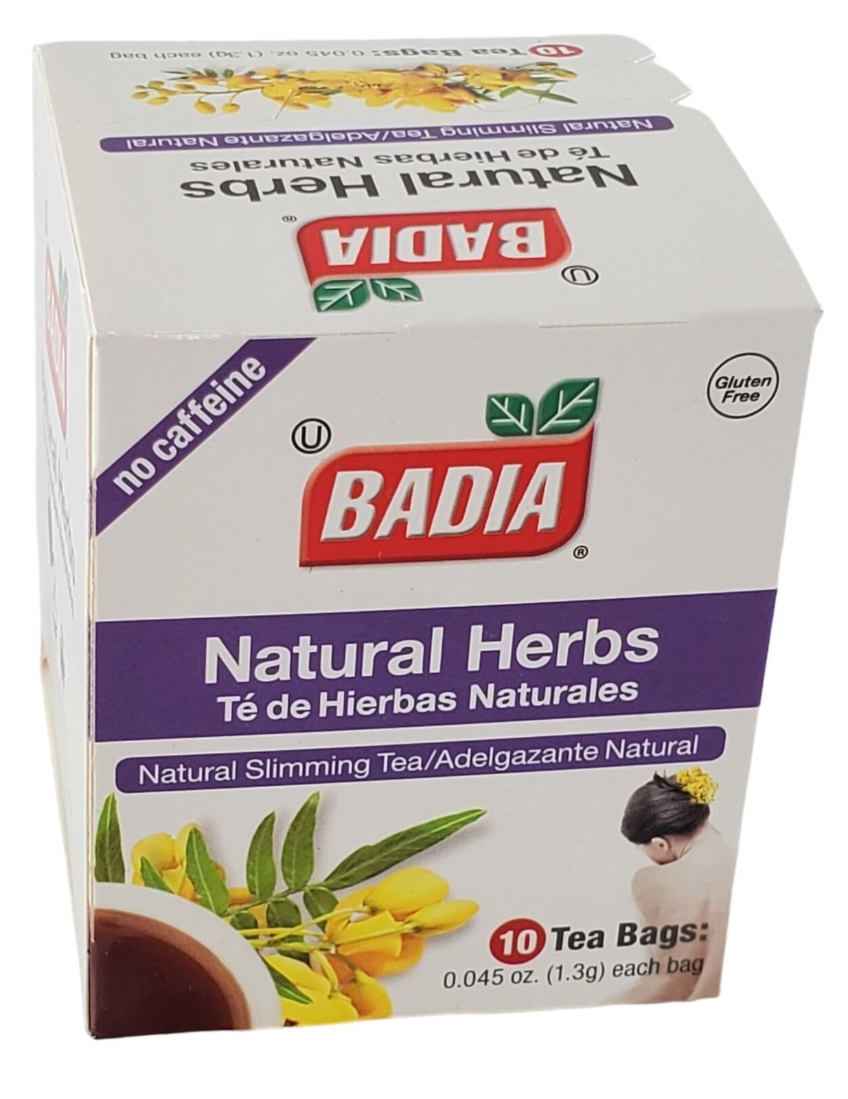 Badia Natural Herbs Natural Slimming Tea Caffeine-Free Bag – Box of 10 Tea Bags