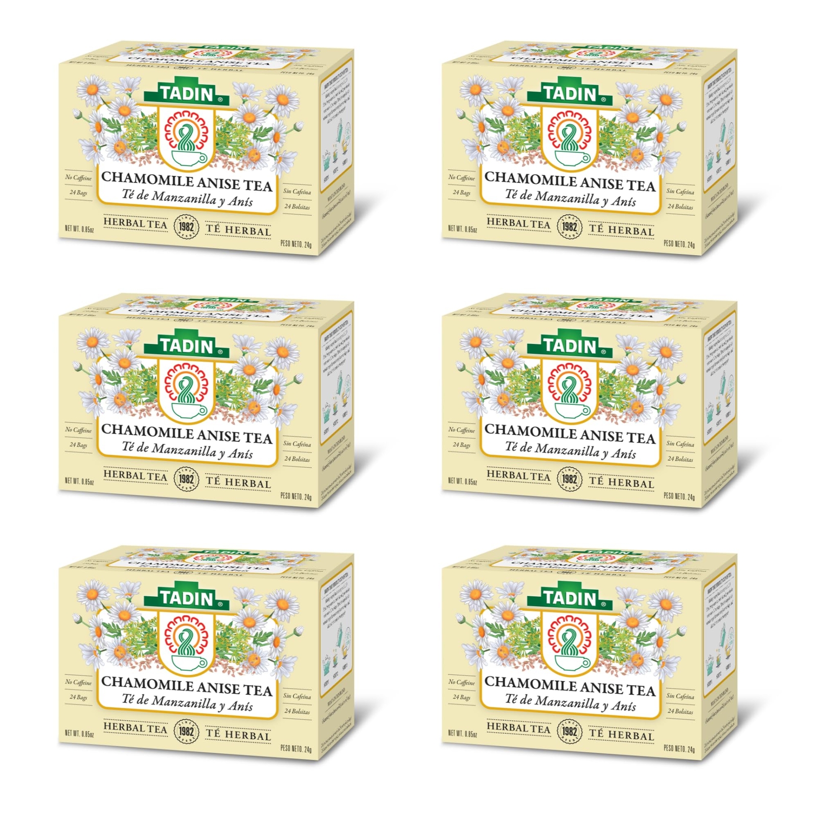 Tadin Chamomile Anise Herbal Tea Bags 24 Count Caffeine Free Relaxation Blend