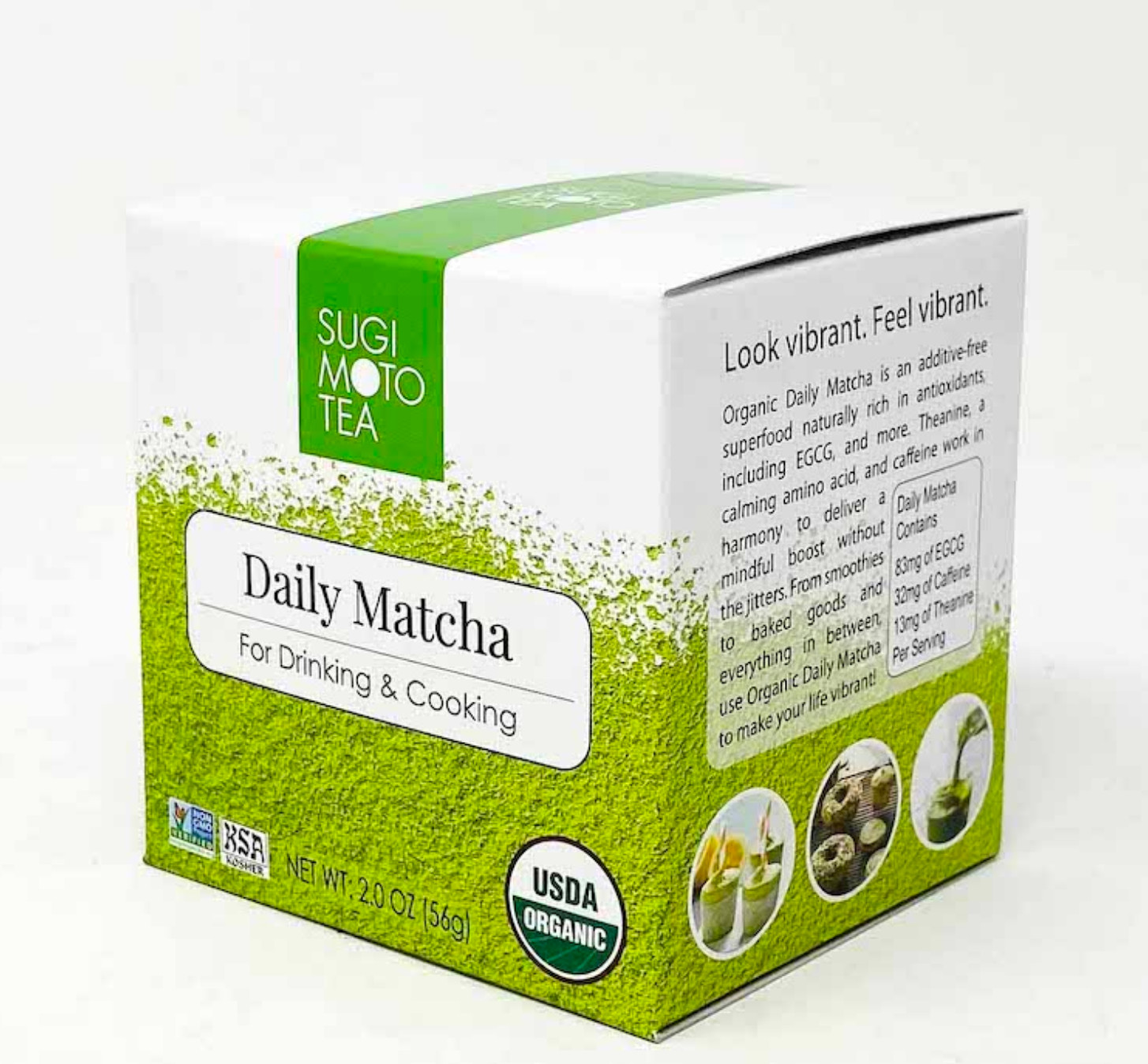 Sugimoto USDA Organic Authentic Japanese Daily Matcha, Kosher, Non-GMO – 2oz/57g