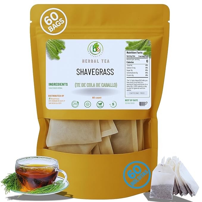 Cola de Caballo Té (Shavegrass/Horsetail Tea) – 60 Tea Bags – 100% Natural, Vega