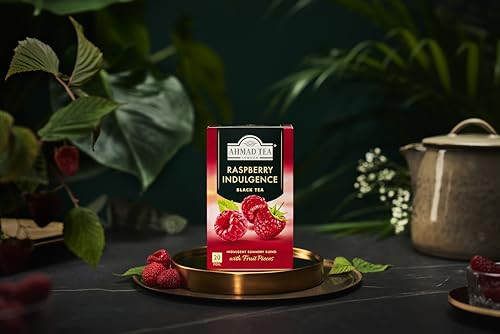 Ahmad Raspberry Flavored Black Tea Bags 20 Count Fruity Summer Brew